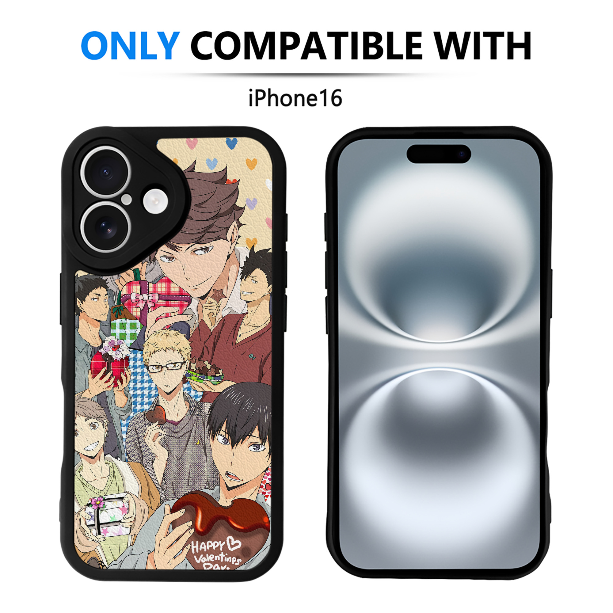 （画像用） ハイキュー!! Haikyu!! 【iPhone 16シリーズ対応】シリコンスマホケース（レザー調） 材質：シリコン